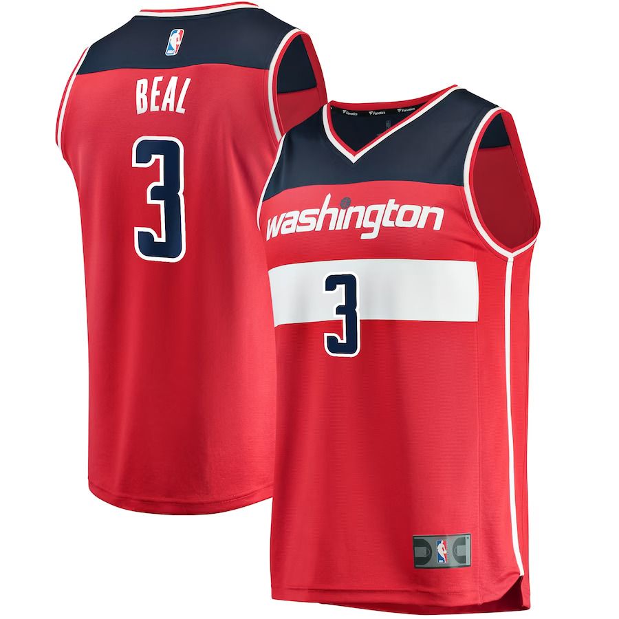 Men Washington Wizards 3 Bradley Beal Fanatics Branded Red Fast Break Player NBA Jersey